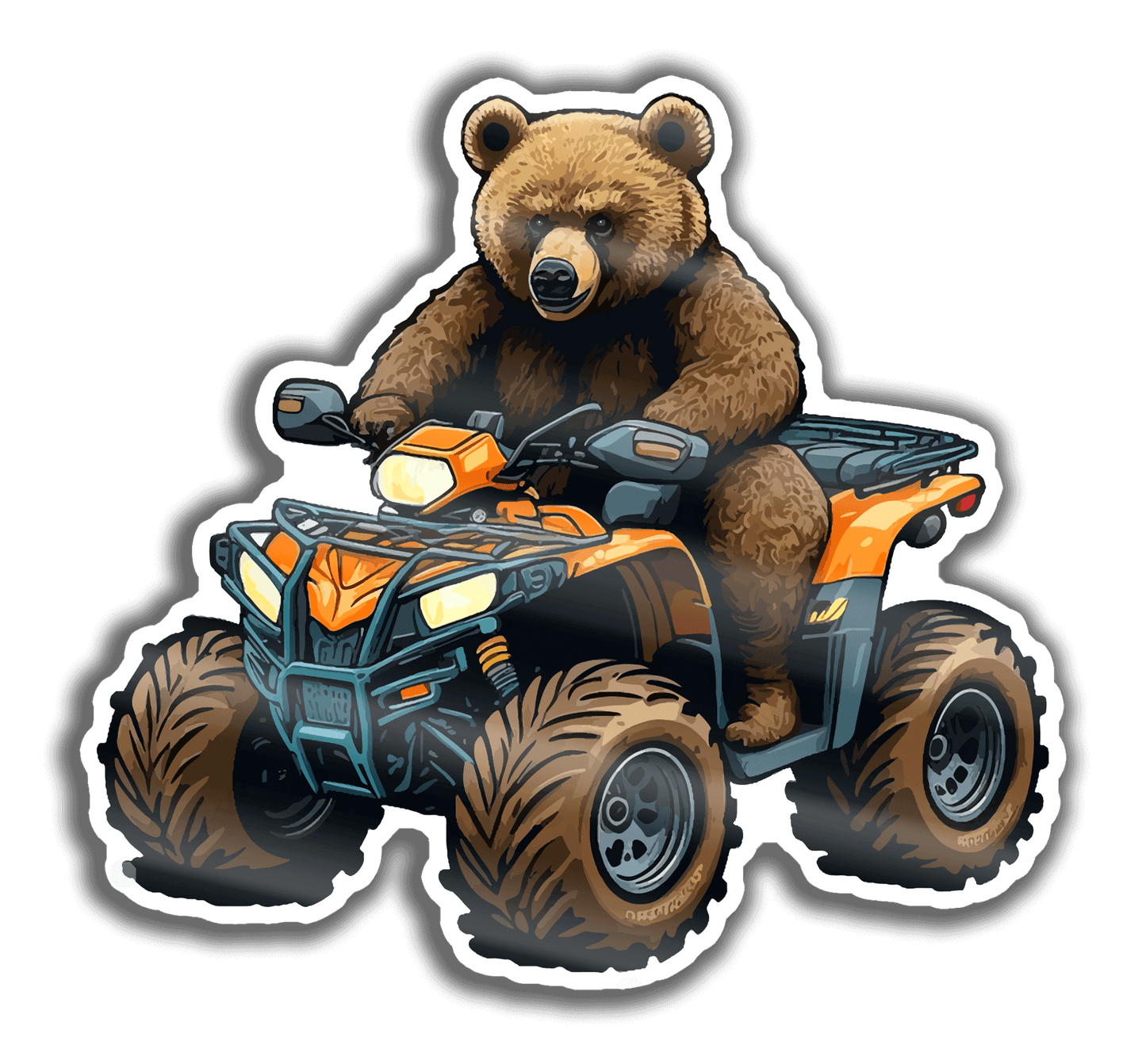 Bear On a Quad - Sticker